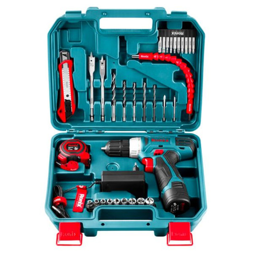 کیت دریل شارژی 12 ولت دو باتری- 35 پارچه