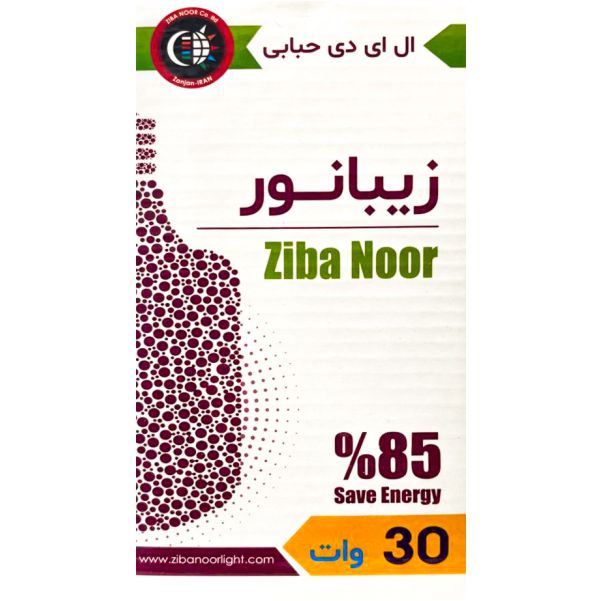 لامپ استوانه ای پلاستیکی 30 وات زیبانور