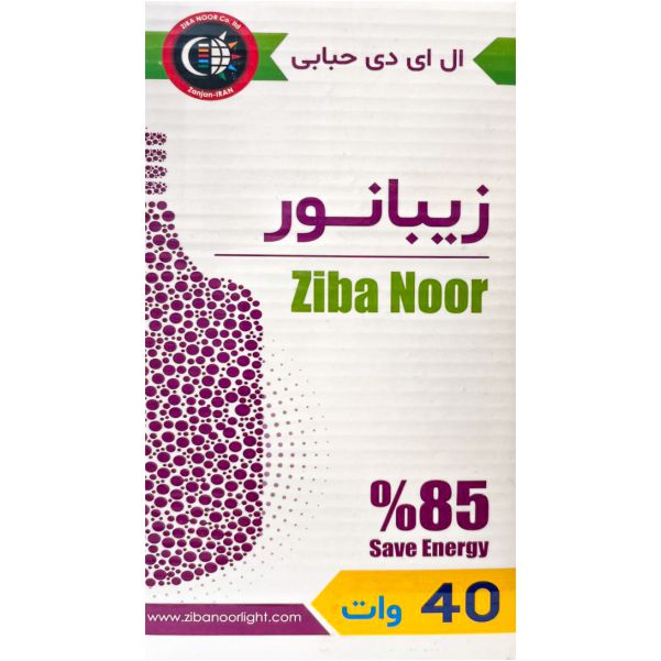 لامپ استوانه ای پلاستیکی 40 وات زیبانور