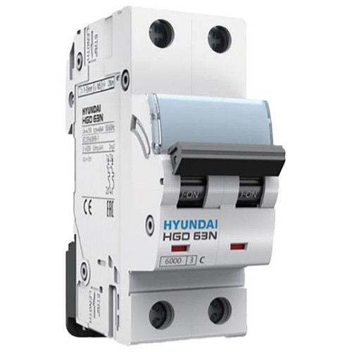 کلید مینیاتوری دو پل 6 آمپر هیوندای