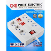 محافظ ولتاژ 6 خانه پارت الکتریک کابل 1.8 متری دیجیتال