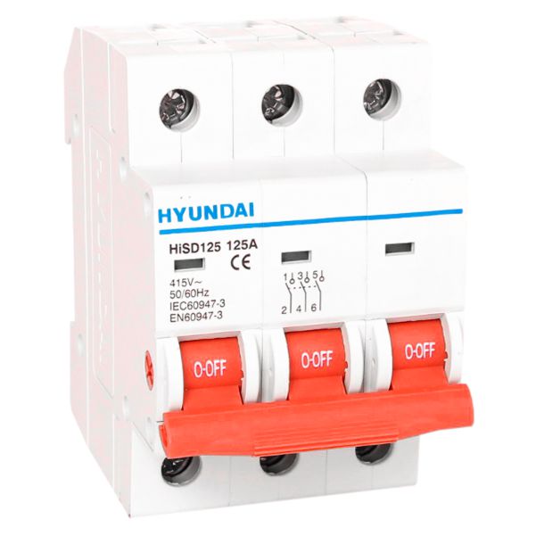 کلید خشک سه پل 125 آمپر هیوندای