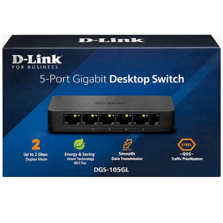 سوئیچ ۵ پورت 2 گیگابایت فلزی دی لینک مدل DGS-105GL
