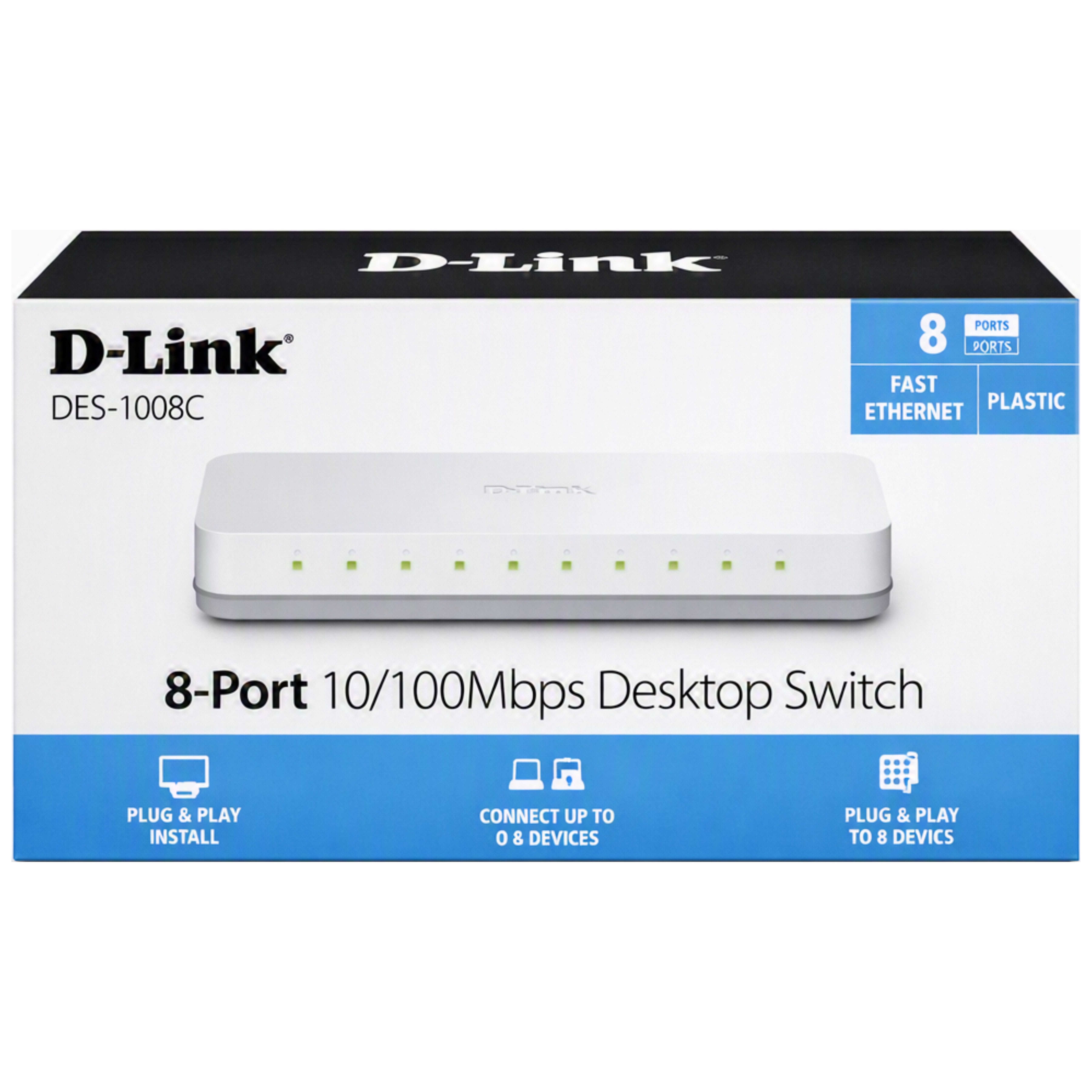 سوئیچ شبکه 8 پورت دی لینک مدل DES-1008C